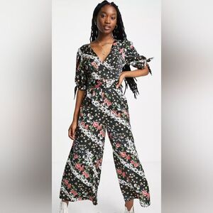 Asos floral belted jumpsuit